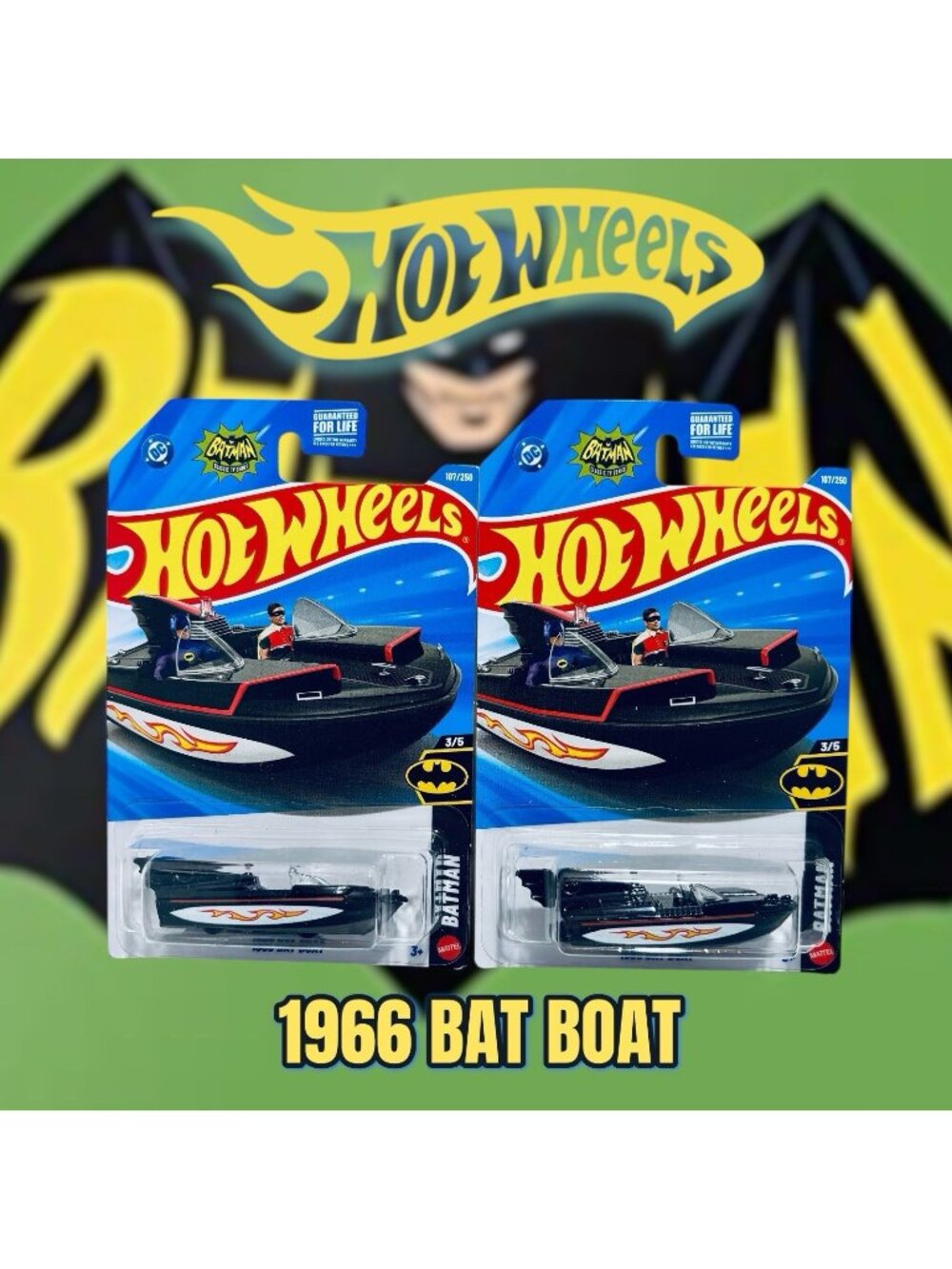 Hot Wheels Batman TV Series 1966 Bat Boat! NEW! Set of 2!